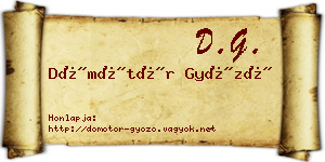 Dömötör Győző névjegykártya